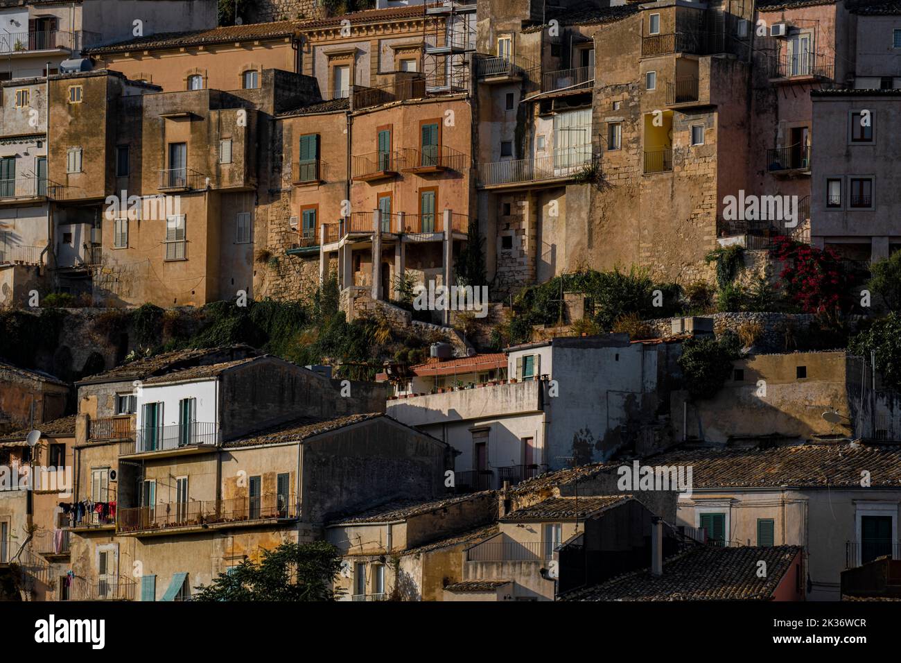 The ancient town of Ragusa Ibla in late afternoon in Sicily, Italy Stock Photo