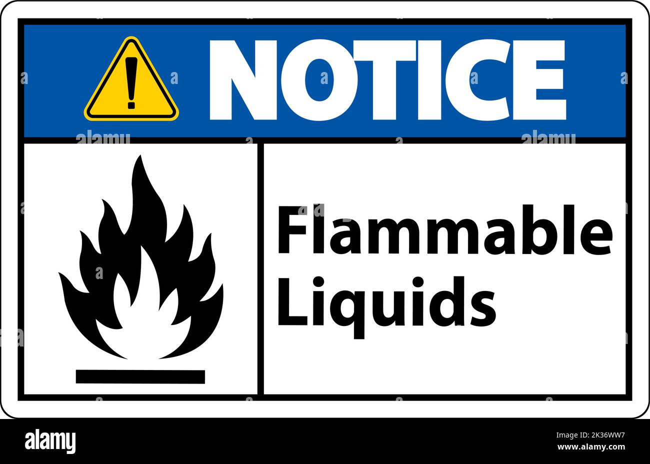 Notice Flammable Liquids Sign On White Background Stock Vector Image