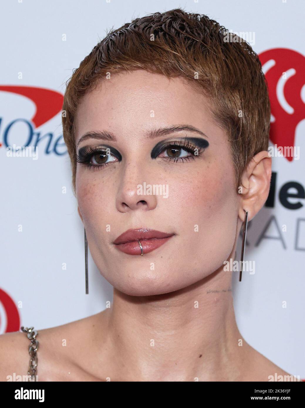 Las Vegas, United States. 24th Sep, 2022. LAS VEGAS, NEVADA, USA - SEPTEMBER 24: Halsey (Ashley Nicolette Frangipane) poses in the press room at the 2022 iHeartRadio Music Festival - Night 2 held at the T-Mobile Arena on September 24, 2022 in Las Vegas, Nevada, United States. (Photo by Xavier Collin/Image Press Agency) Credit: Image Press Agency/Alamy Live News Stock Photo