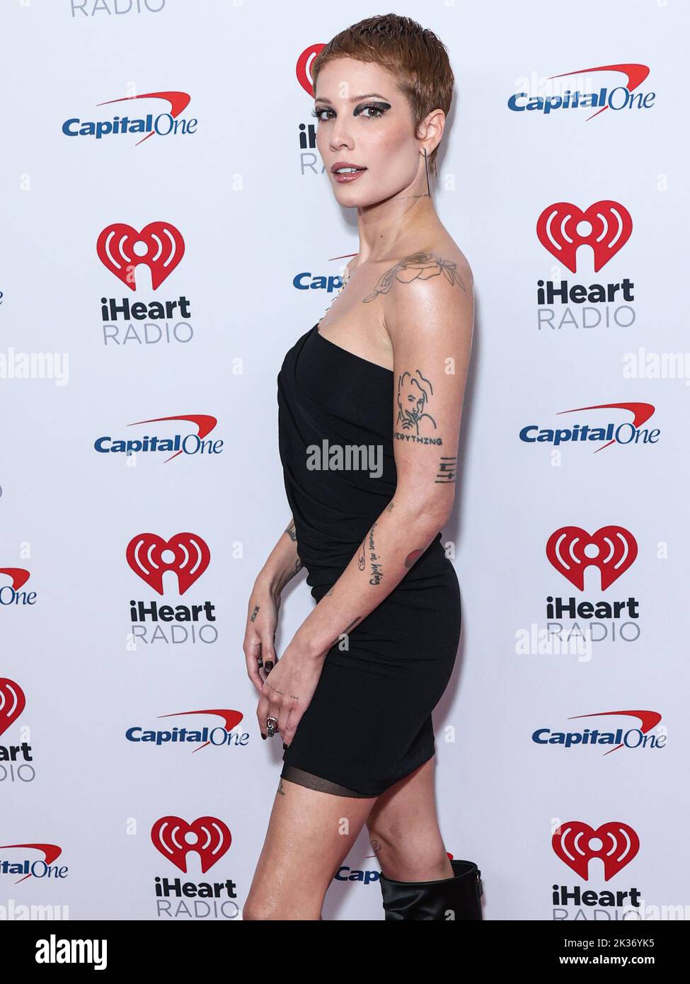 Las Vegas, United States. 24th Sep, 2022. LAS VEGAS, NEVADA, USA - SEPTEMBER 24: Halsey (Ashley Nicolette Frangipane) poses in the press room at the 2022 iHeartRadio Music Festival - Night 2 held at the T-Mobile Arena on September 24, 2022 in Las Vegas, Nevada, United States. (Photo by Xavier Collin/Image Press Agency) Credit: Image Press Agency/Alamy Live News Stock Photo