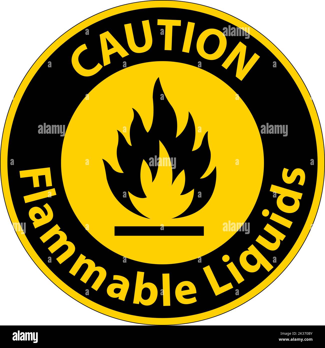 Caution Flammable Liquids Sign On White Background Stock Vector Image