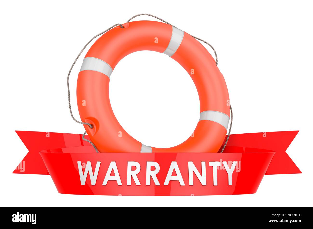 Lifebelt warranty concept. 3D rendering isolated on white background Stock Photo