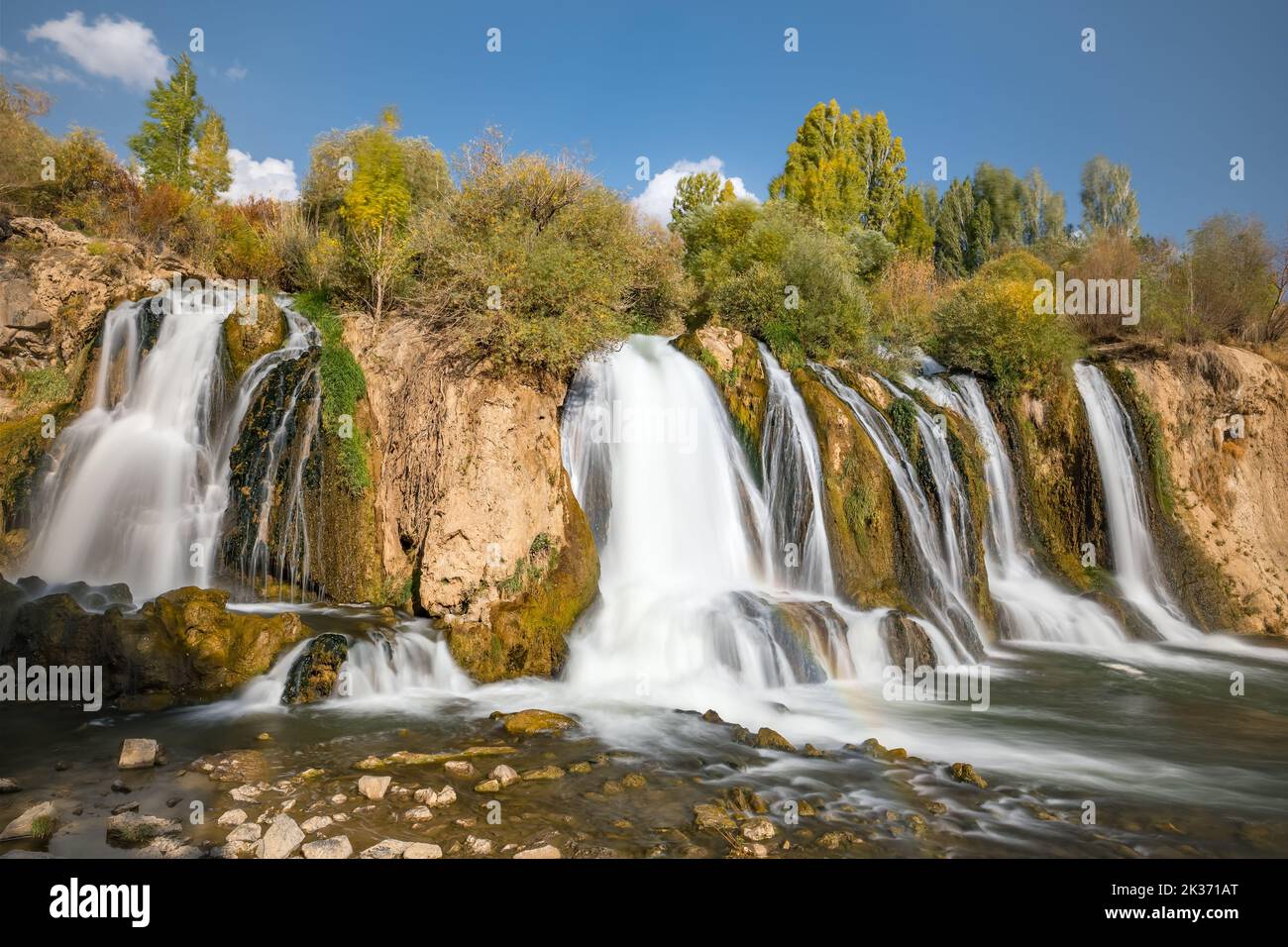 Muradiye waterfall, a natural wonder near Van lake, Turkey Stock Photo