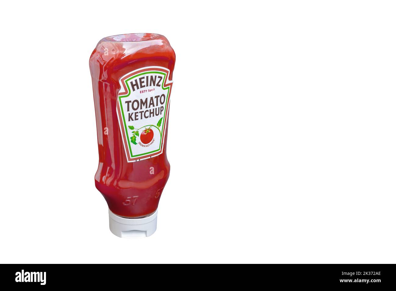 Huelva, Spain - September 25, 2022: Heinz Tomato Ketchup is a brand of ketchup manufactured by the H. J. Heinz Company, a division of the Kraft Heinz Stock Photo