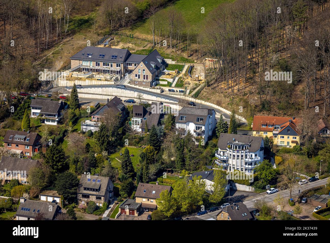  Aerial view, construction site and new building for a Waldorf Motiv 