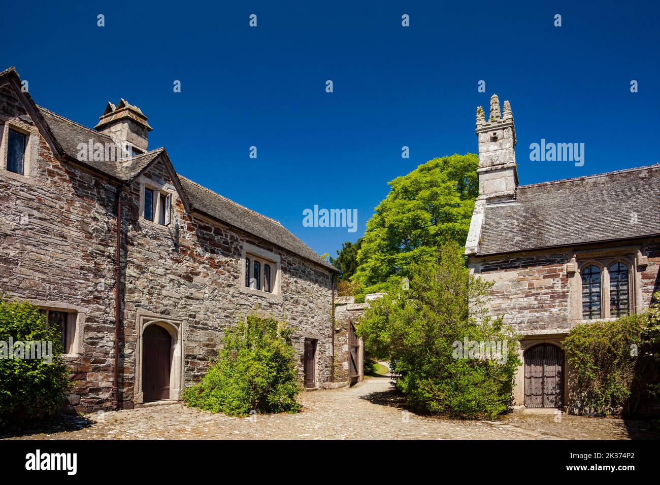 The medieval tudor manor house at Cothele, nr Calstock, Cornwall, England, UK Stock Photo