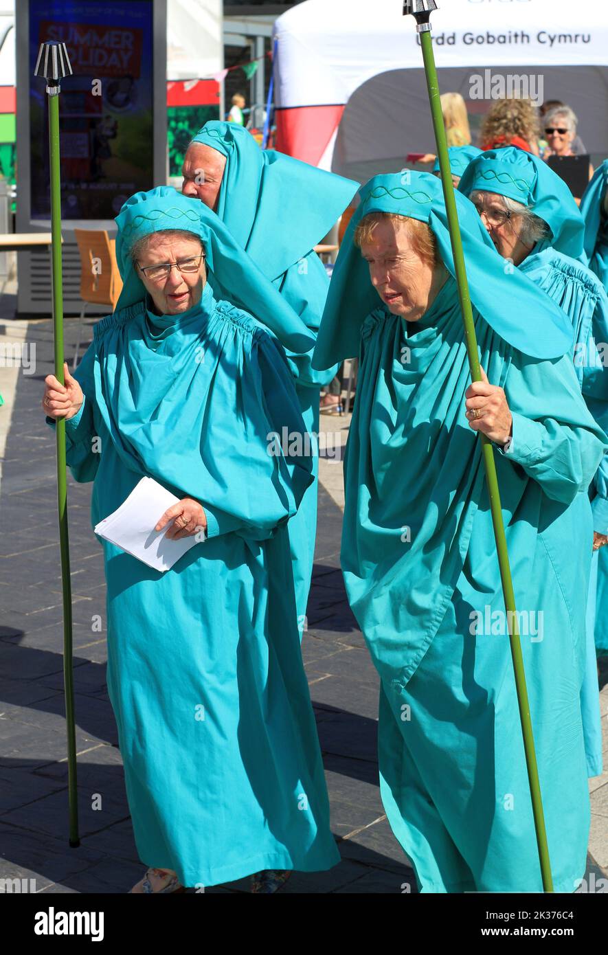 Bards of the National Eisteddfod 2018, in Cardiff Bay, Wales Stock