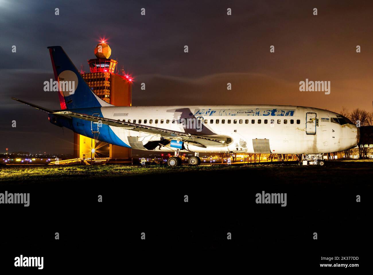 Budapest, Hungary - December 6, 2017: Air Kazakhstan passenger plane at airport. Schedule flight travel. Aviation and aircraft. Air transport. Global Stock Photo