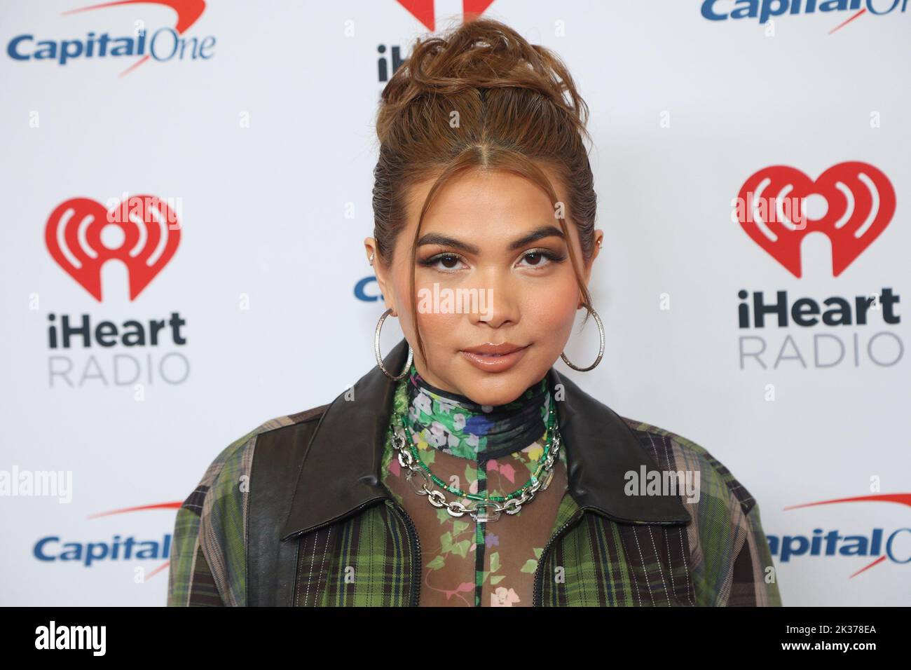Las Vegas, United States. 24th Sep, 2022. Hayley Kiyoko arrives for the iHeartRadio Music Festival at T-Mobile Arena in Las Vegas, Nevada on Saturday, September 24, 2022. Photo by James Atoa/UPI Credit: UPI/Alamy Live News Stock Photo
