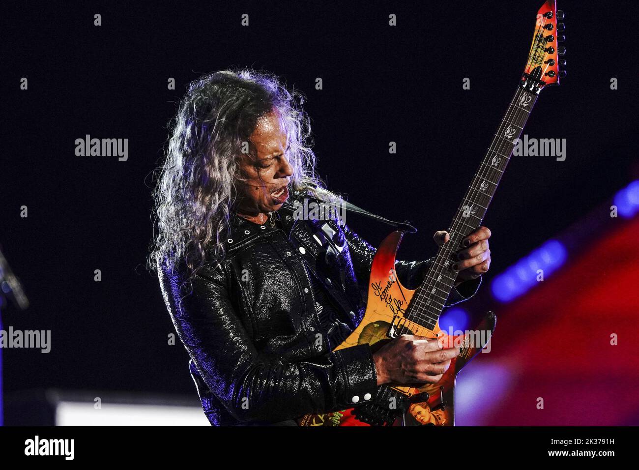 Kirk Hammett of Metallica performs at Global Citizen Festival in Central Park in New York City on Saturday, September 24, 2022. Global Citizen Live is a 24-hour global event to unite the world, defend the planet and defeat poverty.     Photo by Lev Radin/UPI Stock Photo