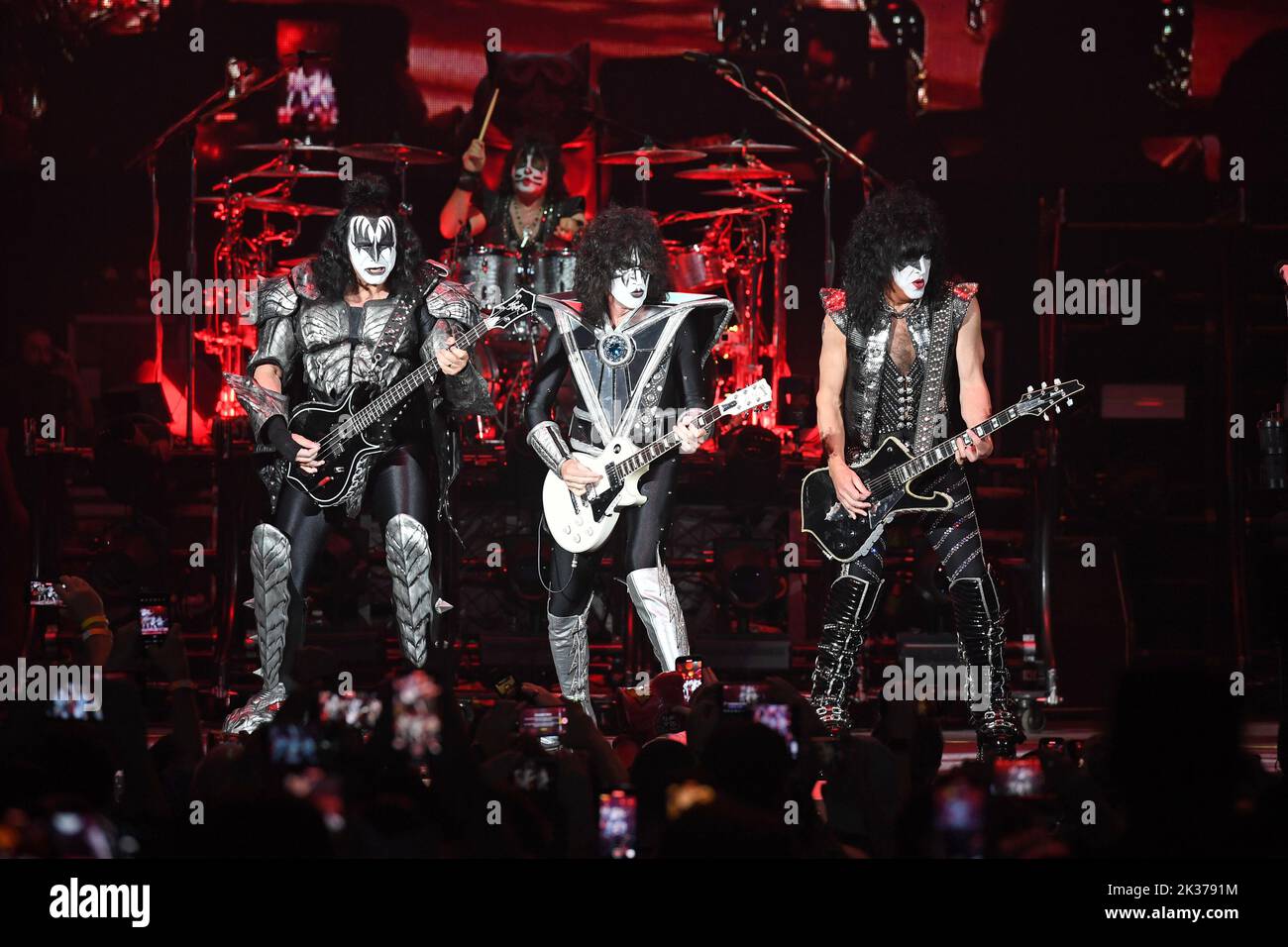 WEST PALM BEACH, FL - SEPTEMBER 21: KISS performs during the 'End of the Road World Tour' at The iTHINK Financial Amphitheatre on September 21, 2022 in West Palm Beach Florida. Credit: mpi04/MediaPunch Stock Photo