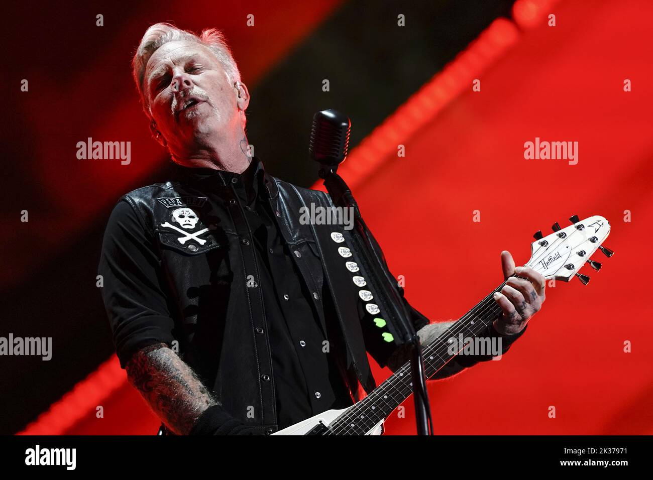 James Hetfield of Metallica performs at Global Citizen Festival in Central Park in New York City on Saturday, September 24, 2022. Global Citizen Live is a 24-hour global event to unite the world, defend the planet and defeat poverty.     Photo by Lev Radin/UPI Stock Photo