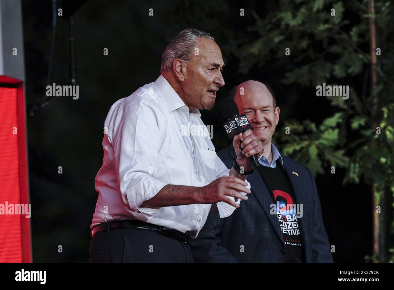 US Senator Charles Schumer speaks at Global Citizen Festival in Central Park in New York City on Saturday, September 24, 2022. Global Citizen Live is a 24-hour global event to unite the world, defend the planet and defeat poverty.     Photo by Lev Radin/UPI Stock Photo