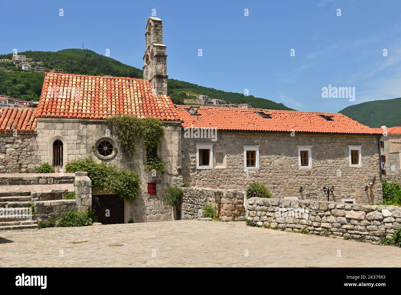 Punta of Budva, Santa Maria Church. Budva Old Town in Montenegro Stock Photo