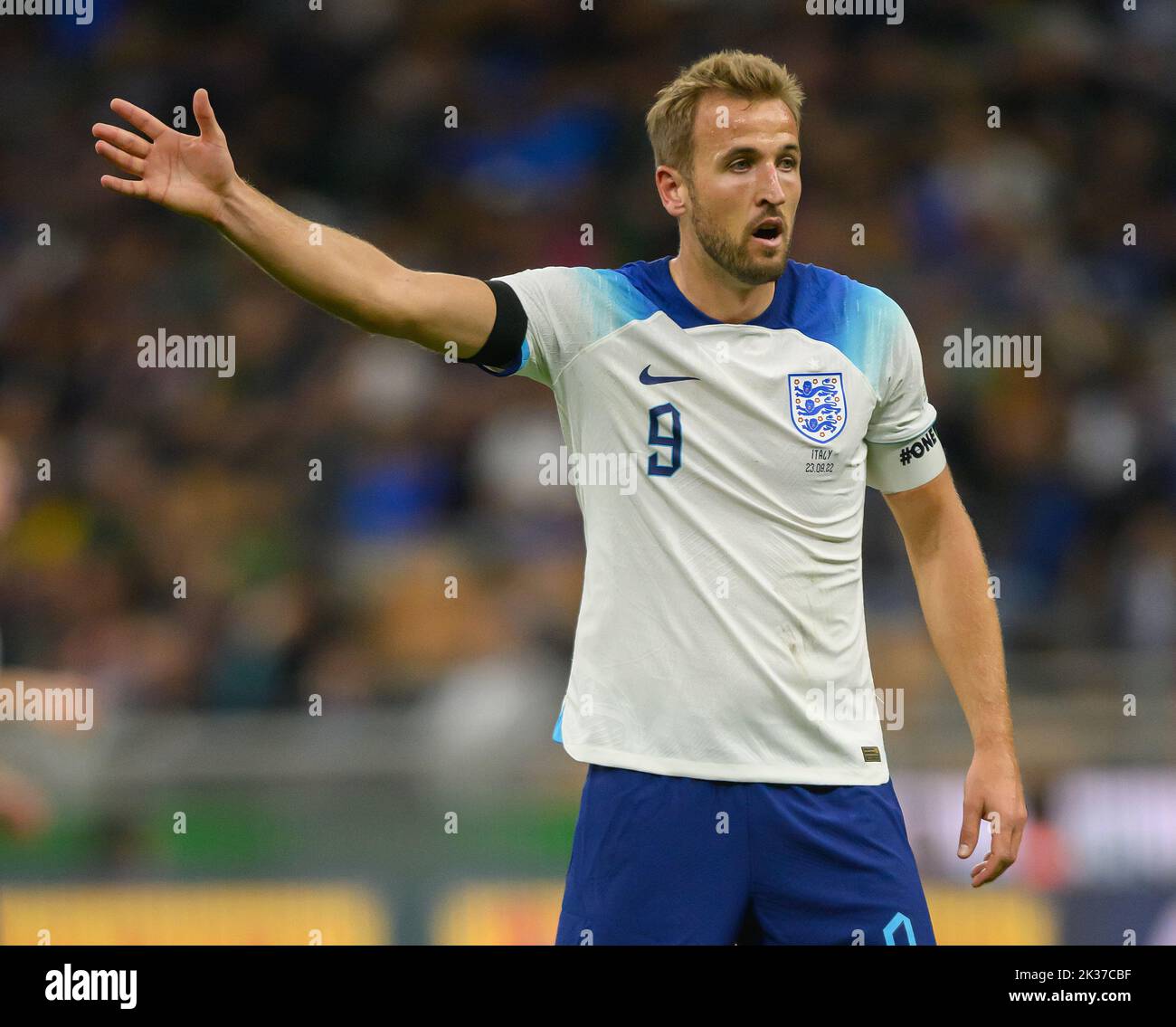 23 Sep 2022 - Italy v England - UEFA Nations League - Group 3 - San Siro  England's Harry Kane during the UEFA Nations League match against Italy. Picture : Mark Pain / Alamy Live News Stock Photo