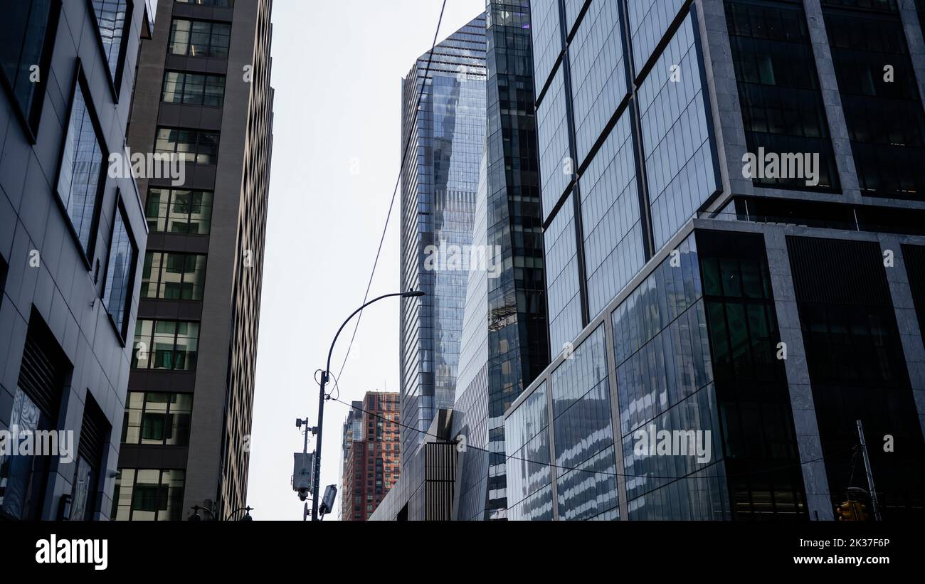A low angle shot of tall buildings in the city Stock Photo - Alamy
