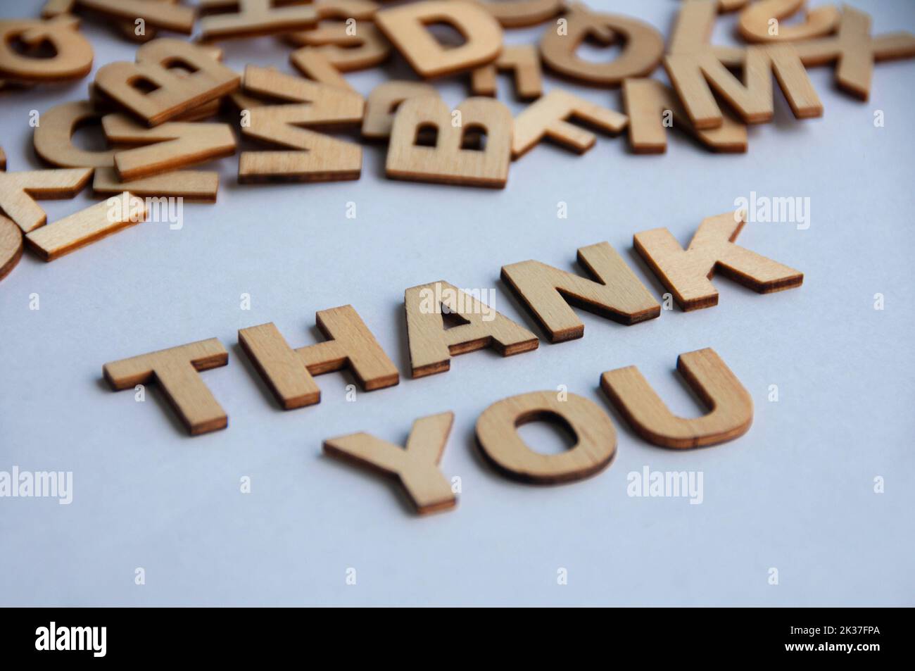 Thank you text on white cover background. Thank you concept Stock Photo ...