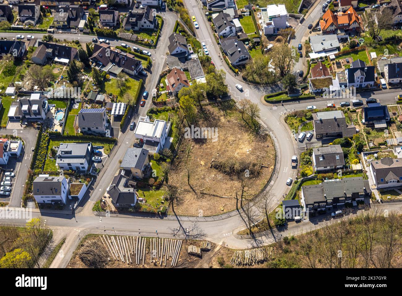 Aerial view, brownfield Wolfgang-Reuter-Straße, Wetter, Ruhr area, North Rhine-Westphalia, Germany, DE, Europe, Aerial photography, Overview, Bird's e Stock Photo