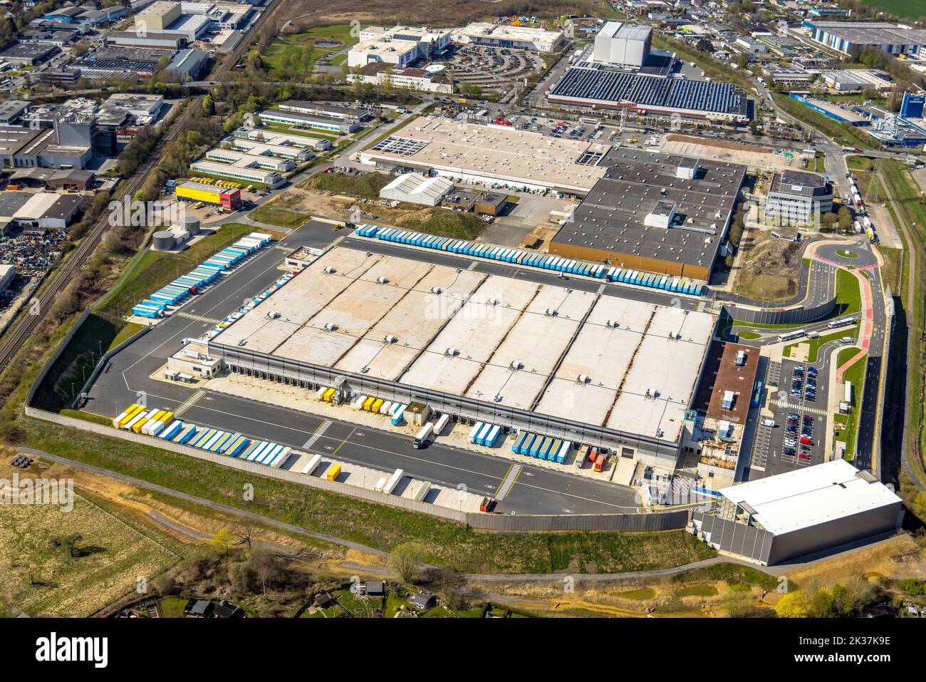 Aerial view, Amazon location in Brauckstraße industrial park