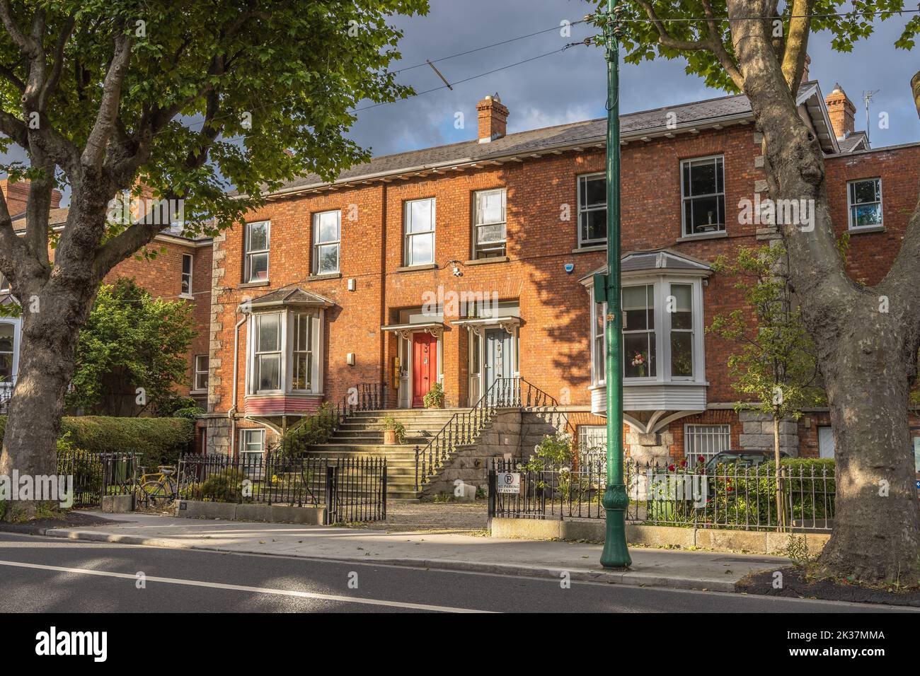 A beautiful shot of luxury residential buildings in a neighborhood in