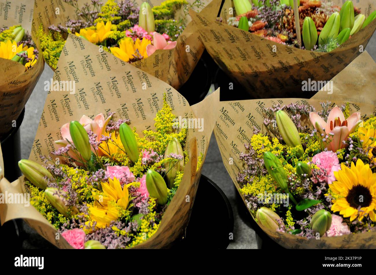 Copenhagen /Denmark/25 September 2022/Flower bouquests display for