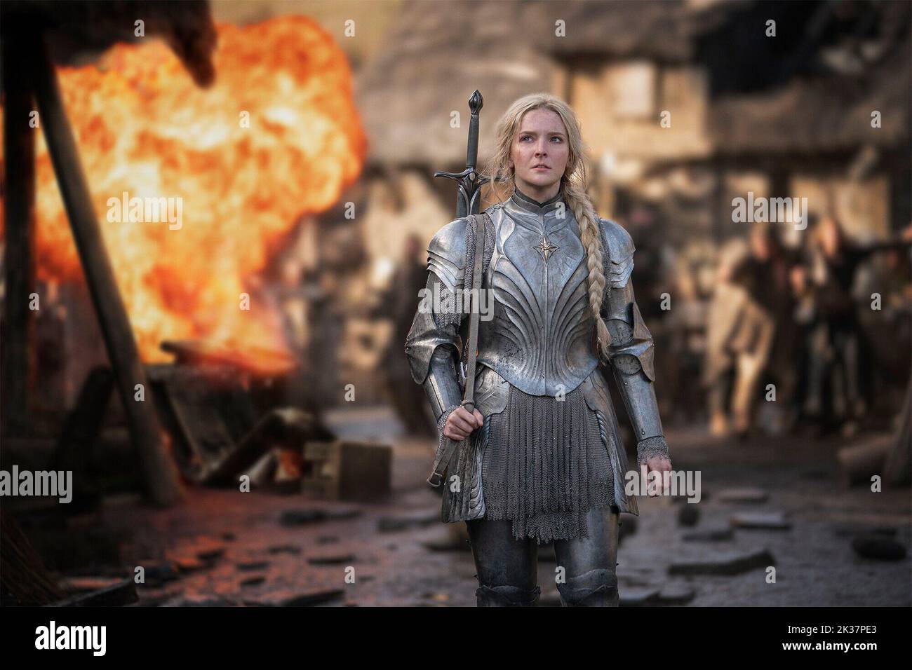 MORFYDD CLARK in LORD OF THE RINGS: THE RINGS OF POWER (2022), directed by CHARLOTTE BRANDSTROM, JUAN ANTONIO BAYONA and WAYNE YIP. Credit: New Line Cinema / Warner Bros. Television / Amazon Studios / Album Stock Photo