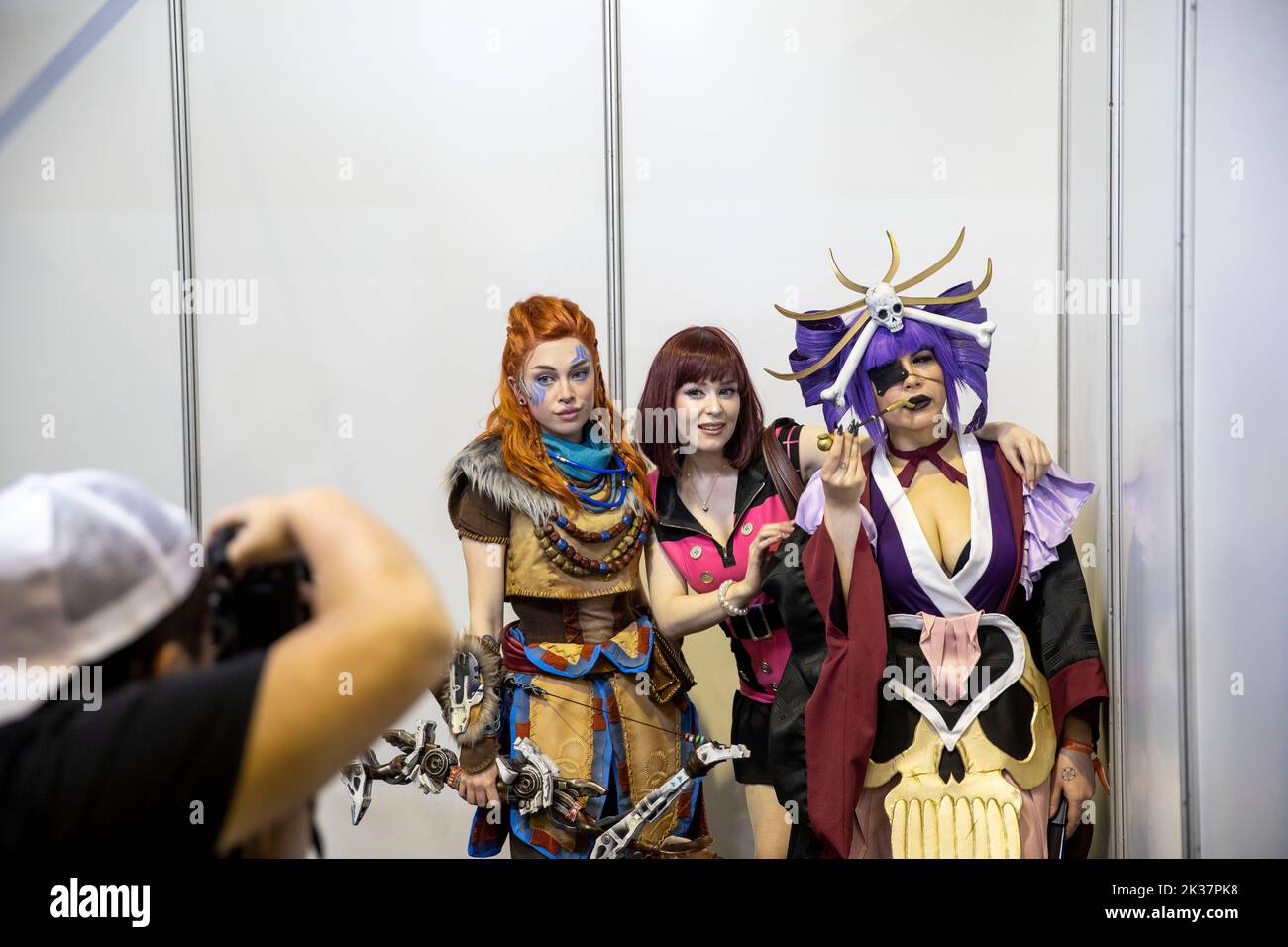 Johannesburg, South Africa. 25th Sep, 2022. People pose for photos during the Comic Con Africa in Johannesburg, South Africa, on Sept. 25, 2022. Credit: Zhang Yudong/Xinhua/Alamy Live News Stock Photo