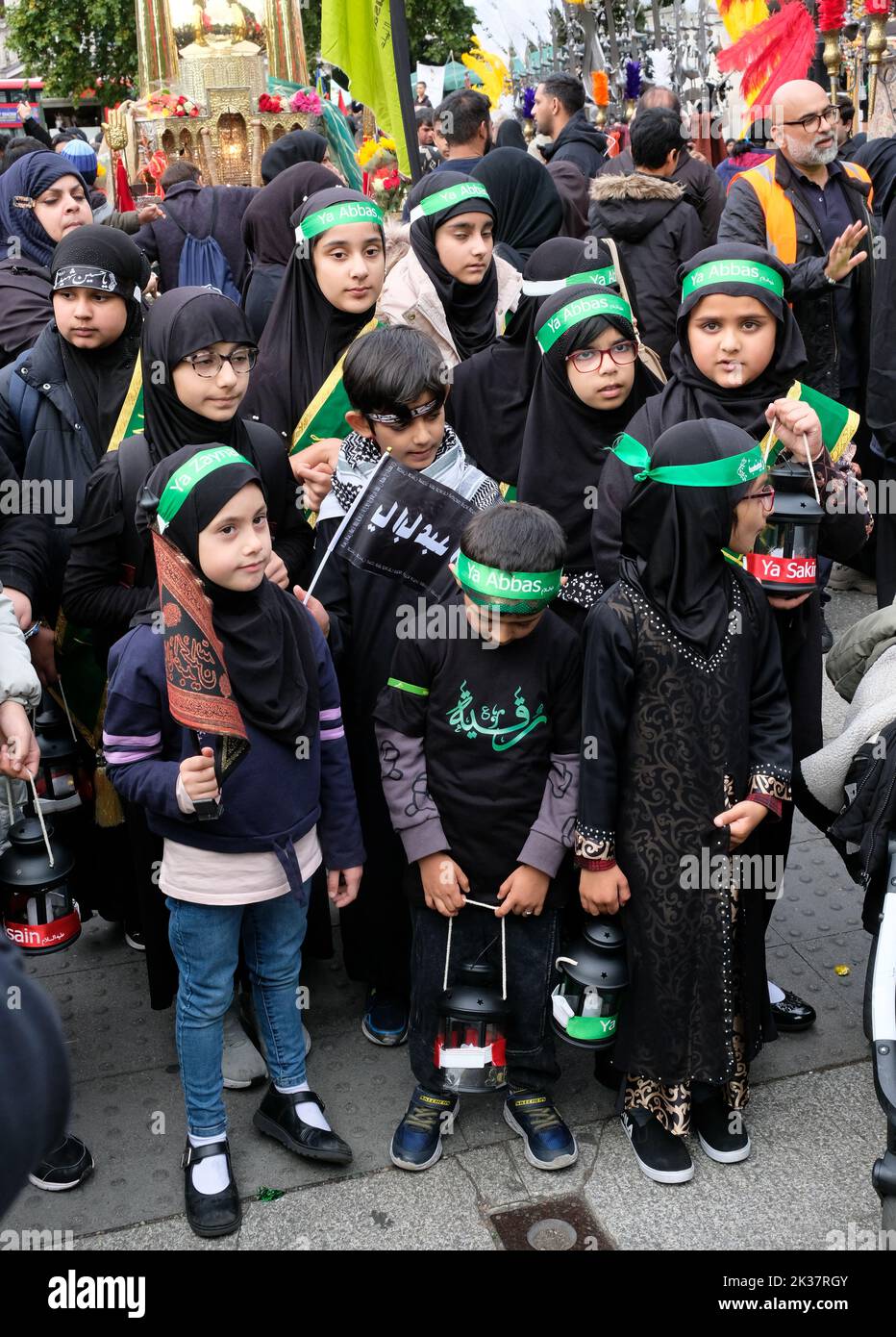 Marble Arch London UK 25th Sept 2022 The 42nd Arbaeen UK Procession 