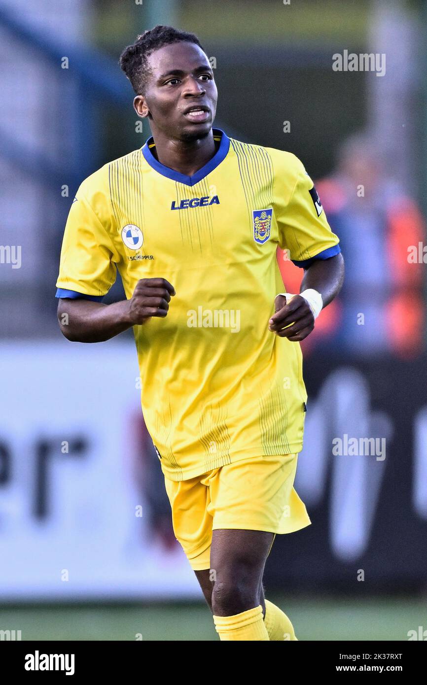 Beveren's Taofeek Ismaheel after scoring during a soccer game between ...