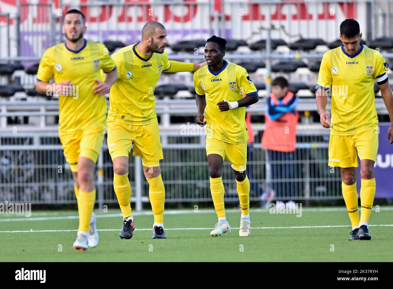Beveren's Aleksandar Vukotic and Beveren's Taofeek Ismaheel celebrate ...