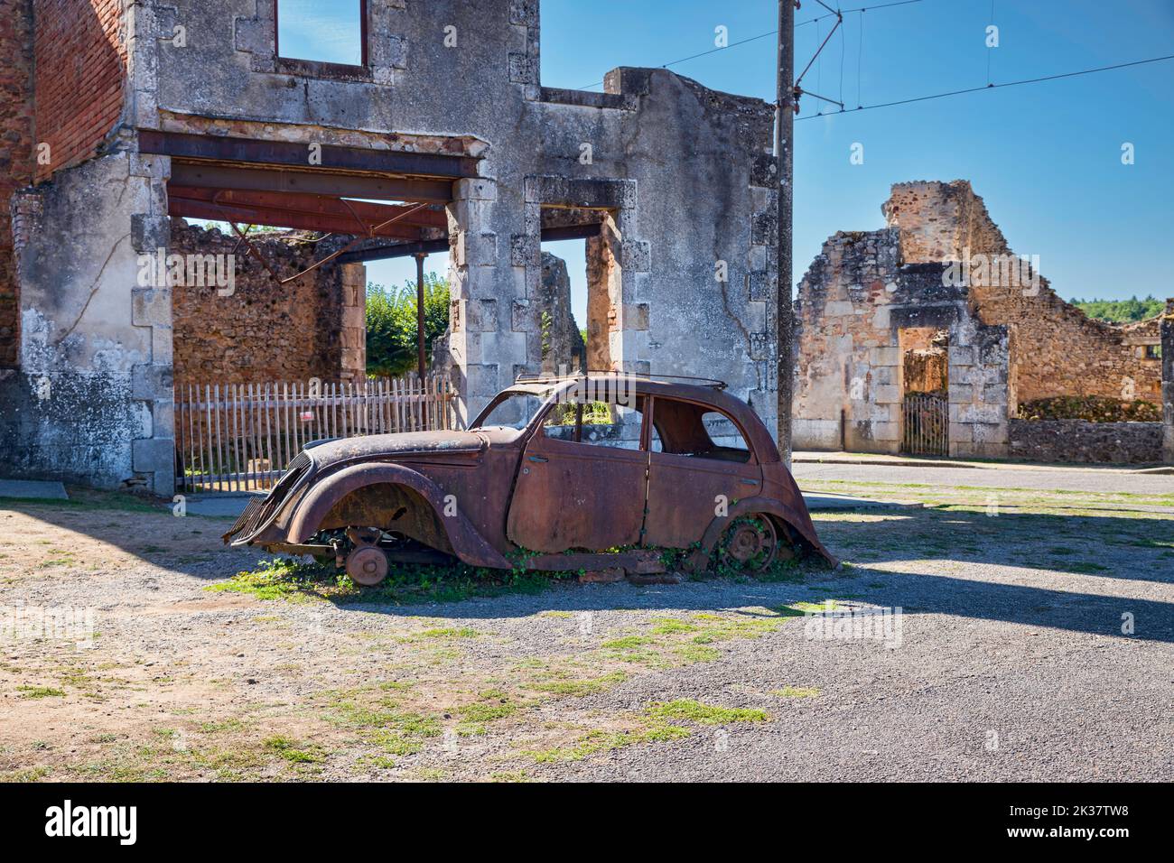 remains of the french village of oradour sur glane after the second world war Stock Photo