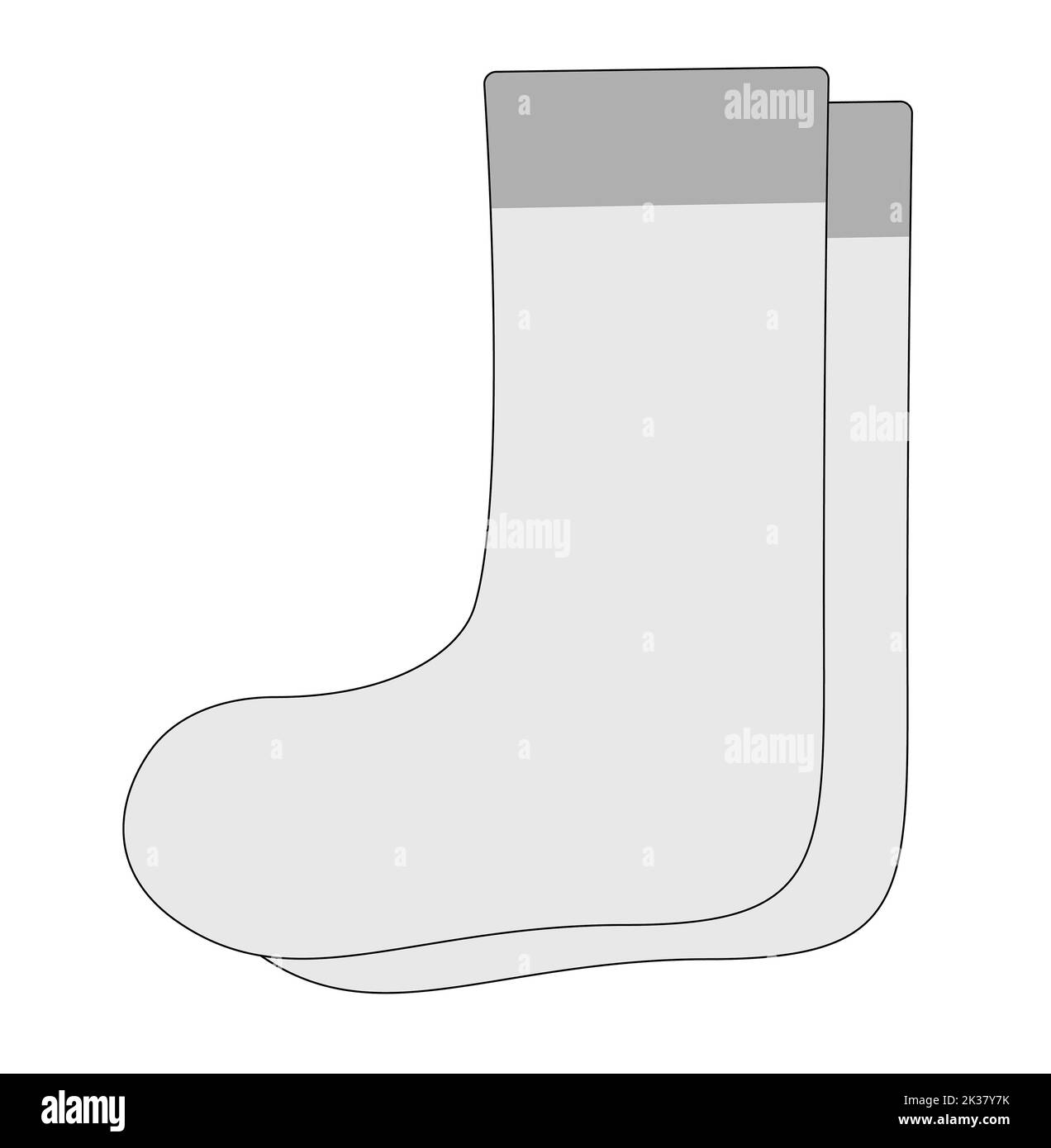 A graphic illustration of A Pair of white socks for use as an icon, logo or web decoration Stock Photo