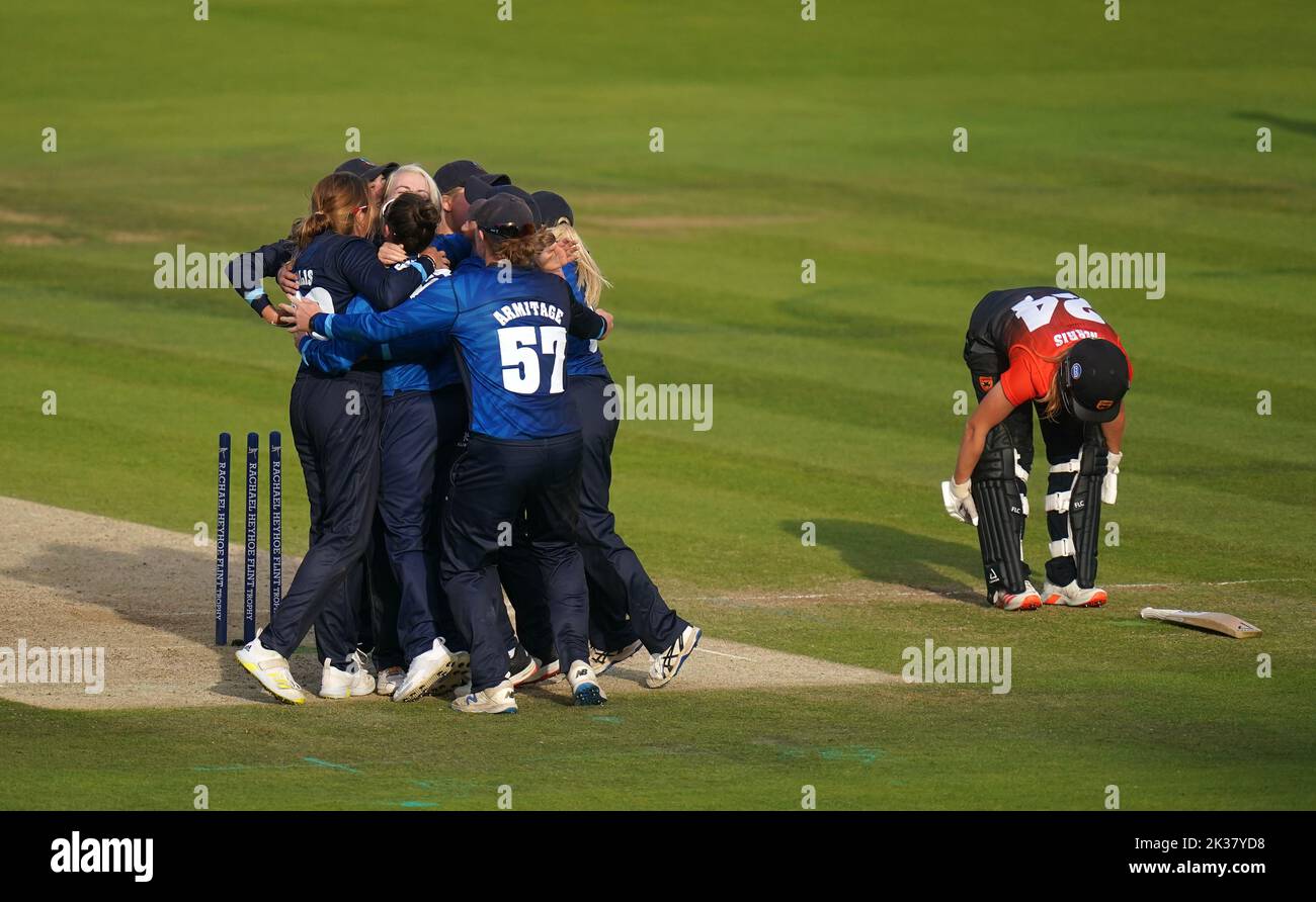 Northern Diamonds celebrate after winning the Rachael Heyhoe Flint Trophy Final at Lord's, London. Picture date: Sunday September 25, 2022. Stock Photo