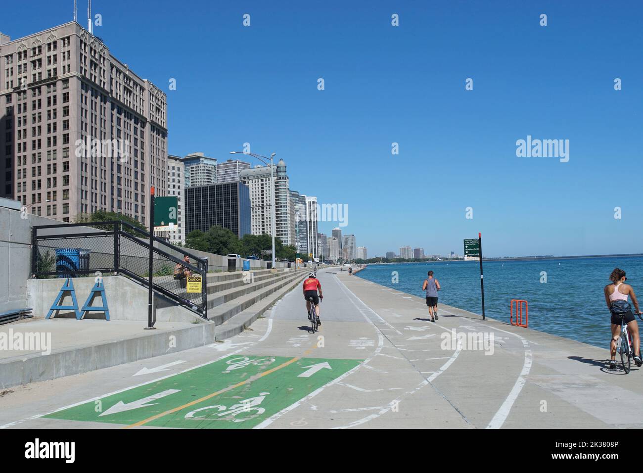 Chicago Lakefront Trail in Gold Coast area Stock Photo
