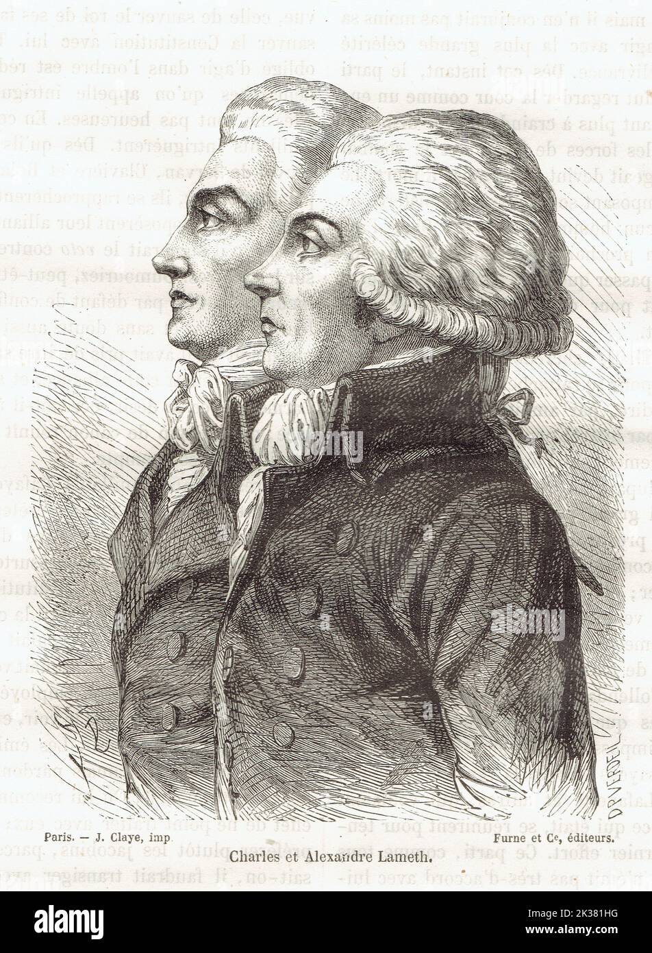 Révolution Française : Charles Lameth et Alexandre Lameth Stock Photo