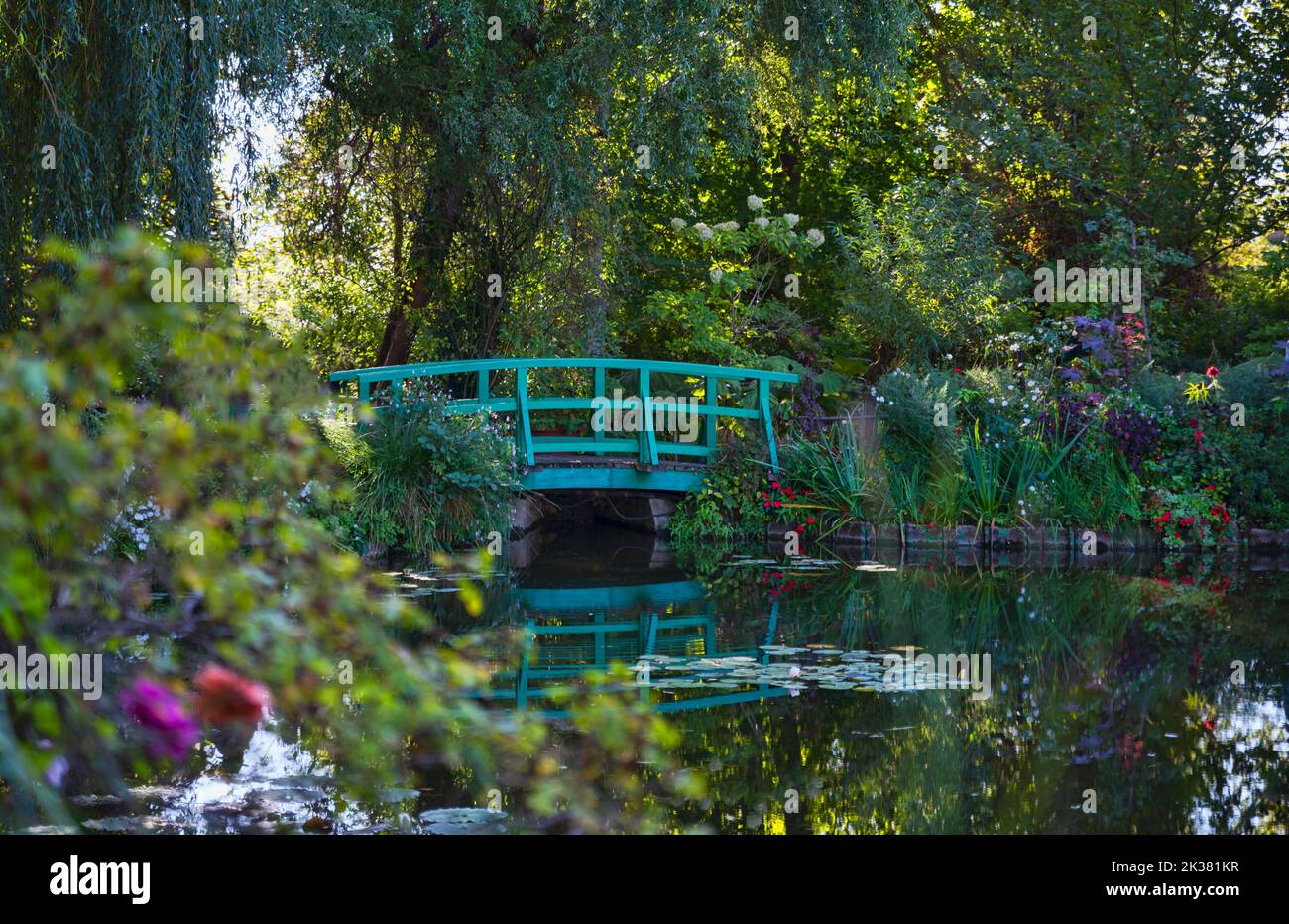 the pond in the garden of Monet in Giverny France Stock Photo