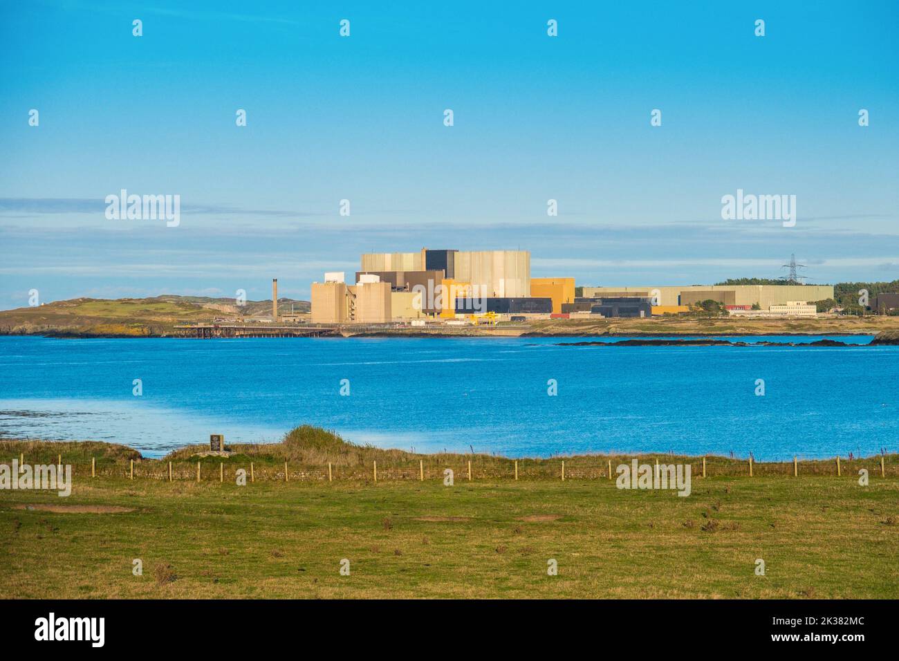 Wylfa power station - a decommissioned Nuclear Power station on Anglesey, Wales, UK Stock Photo