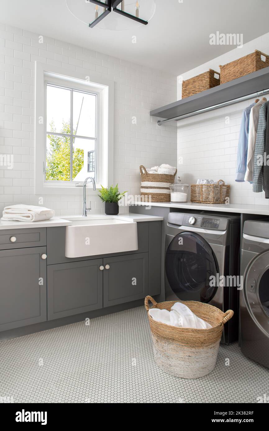 Image showcasing Modern home utility room hi-res stock photography and images - Alamy