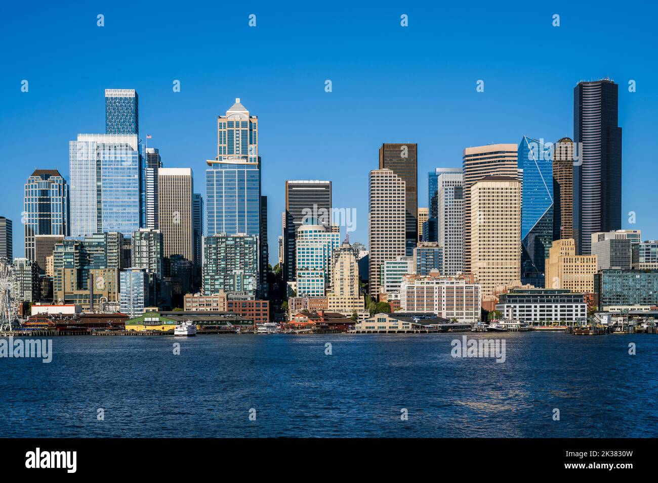 Downtown skyline and waterfront, Seattle, Washington, USA Stock Photo