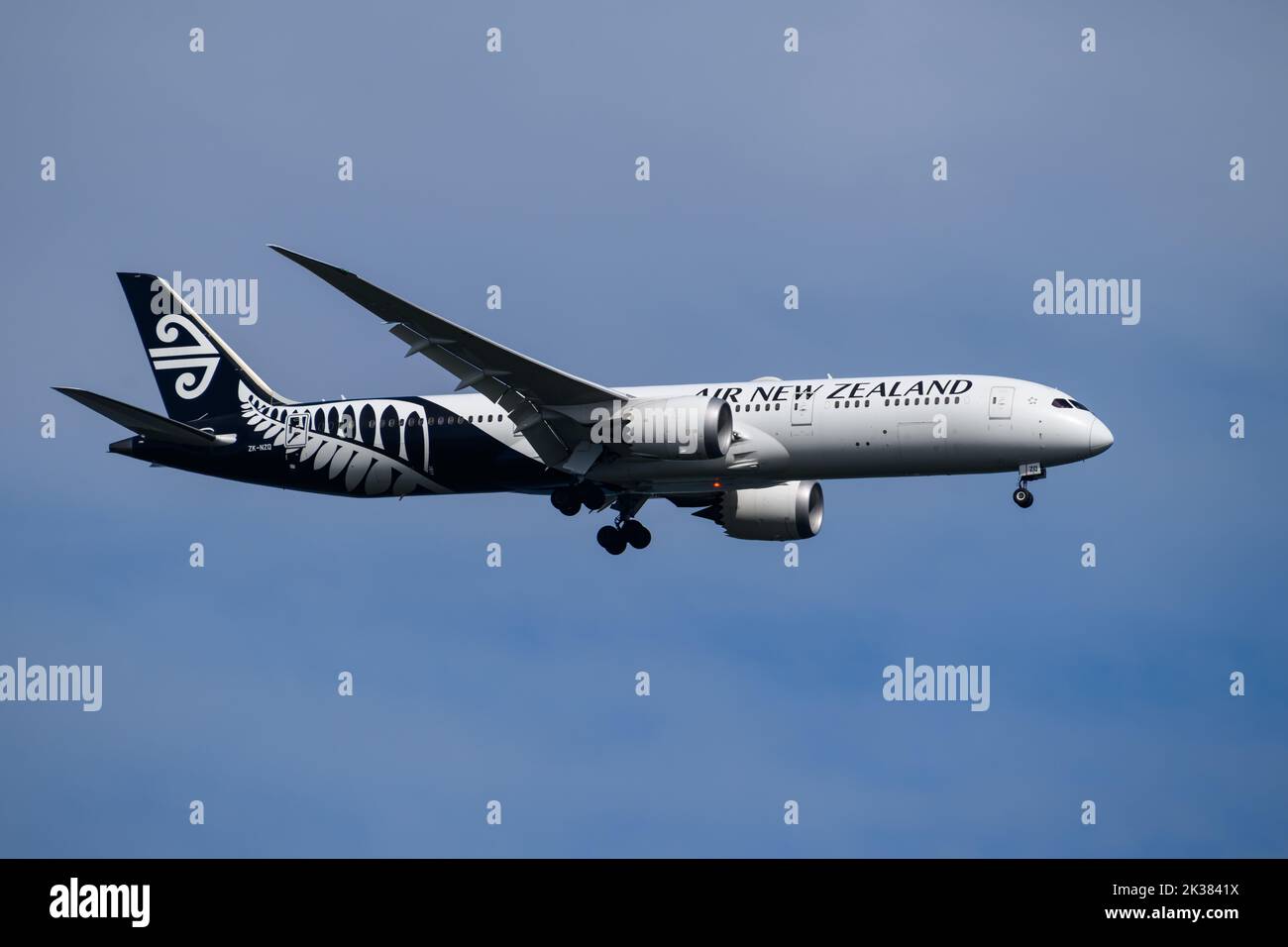 Air New Zealand Airlines Boeing B787 Dreamliner Arriving at Sydney Airport Stock Photo