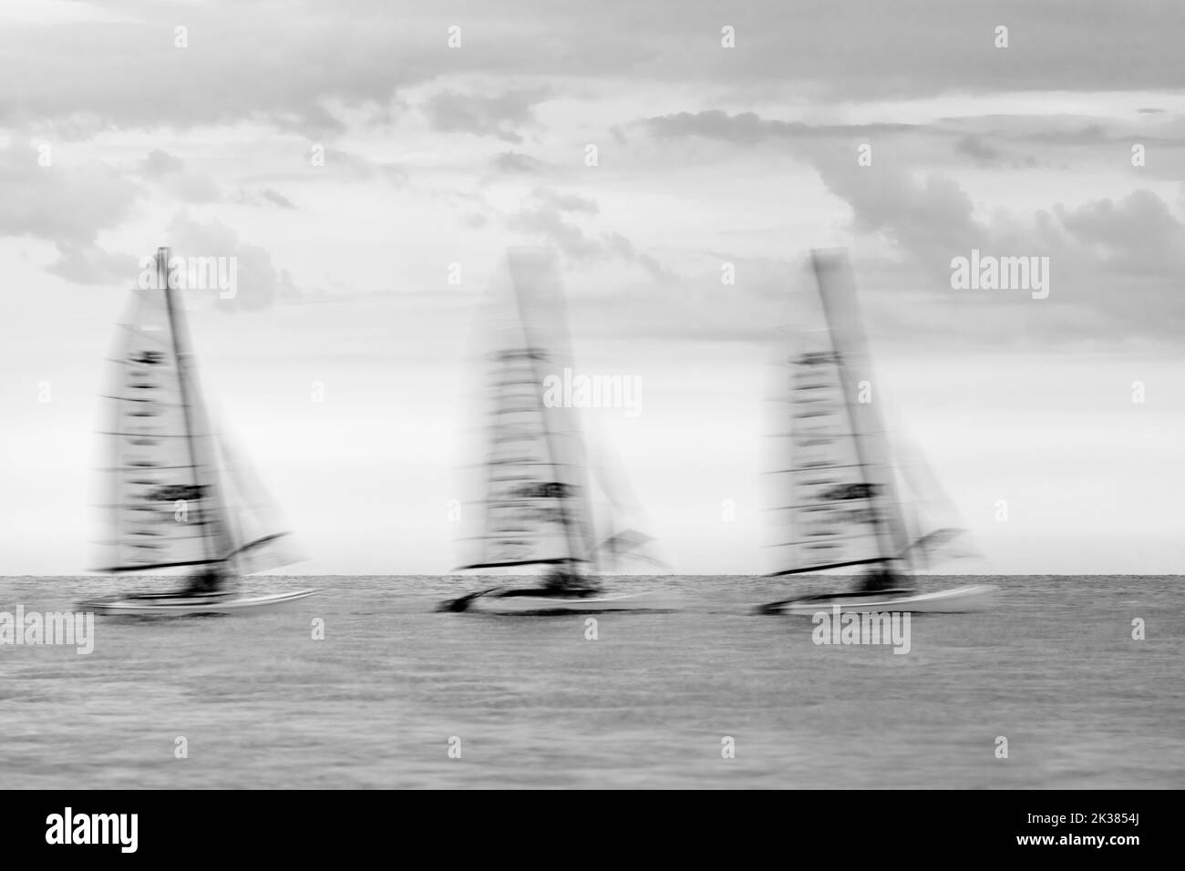 Sailing boats racing Stock Photo