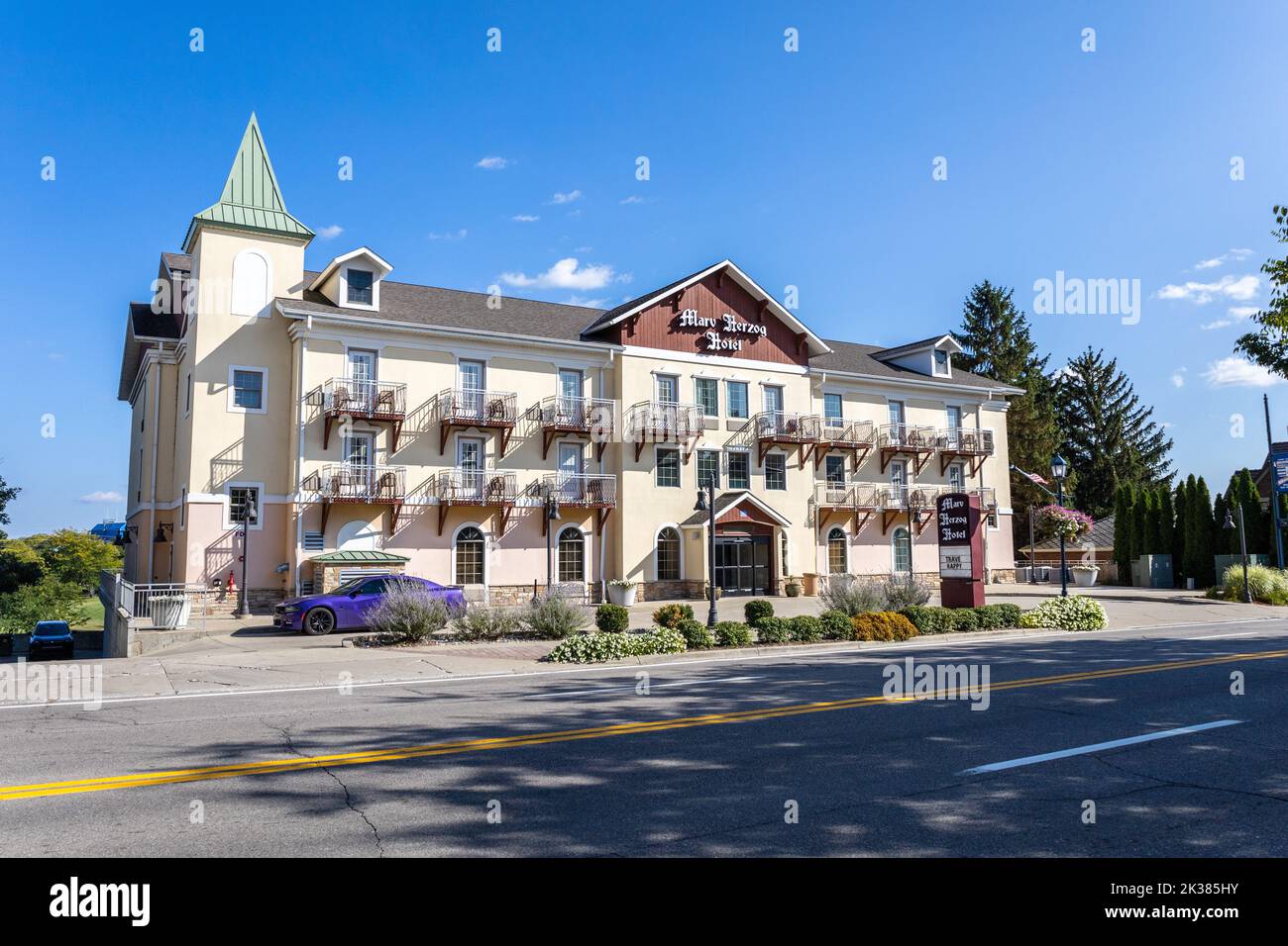 The Marv Herzog Hotel In Frankenmuth Michigan America Named After A Famous American Polka Player Stock Photo