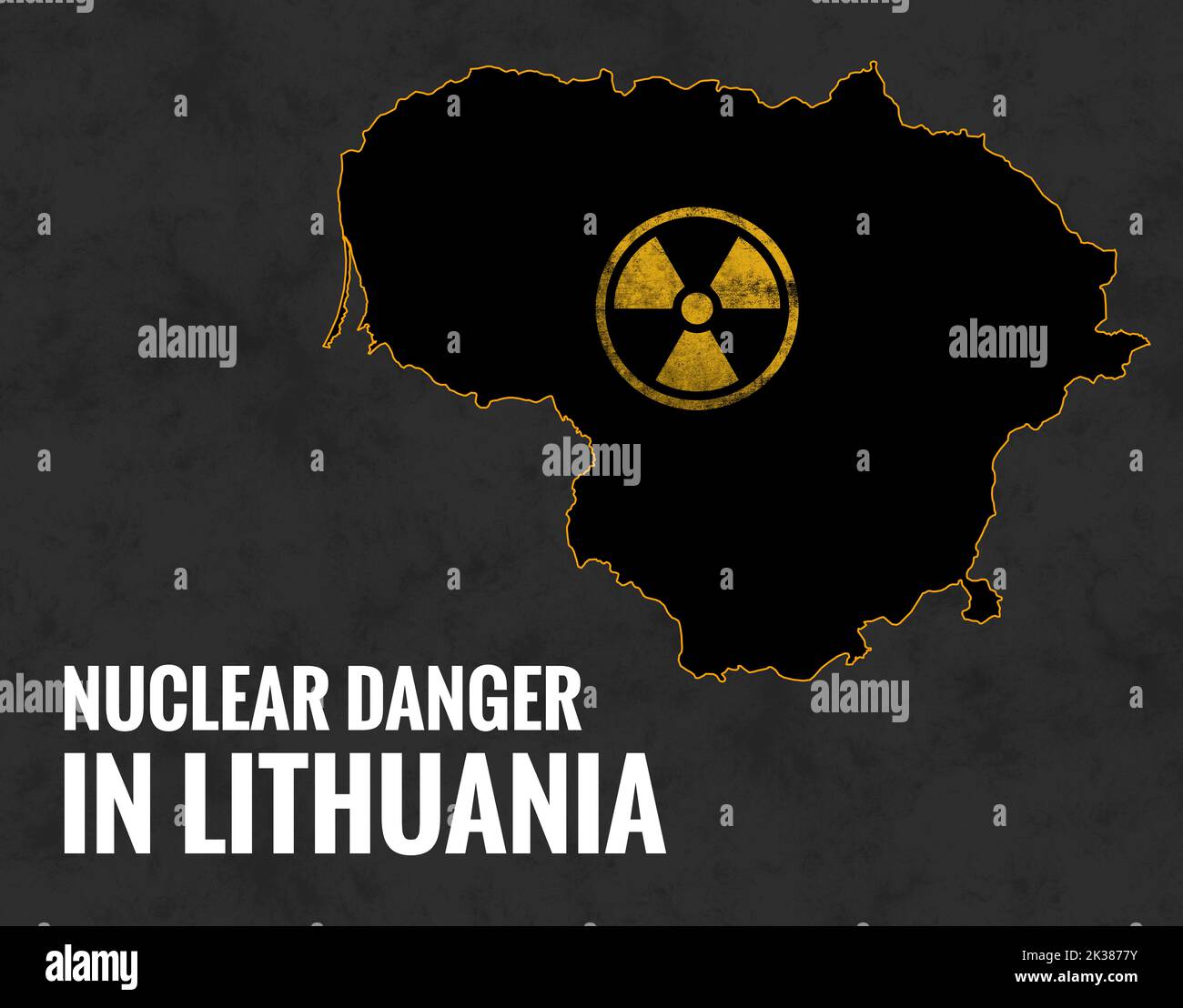 Real risk of a nuclear disaster in the Lithuania, Nuclear danger, Nuclear strike on Lithuania, Nuclear warfare Stock Photo