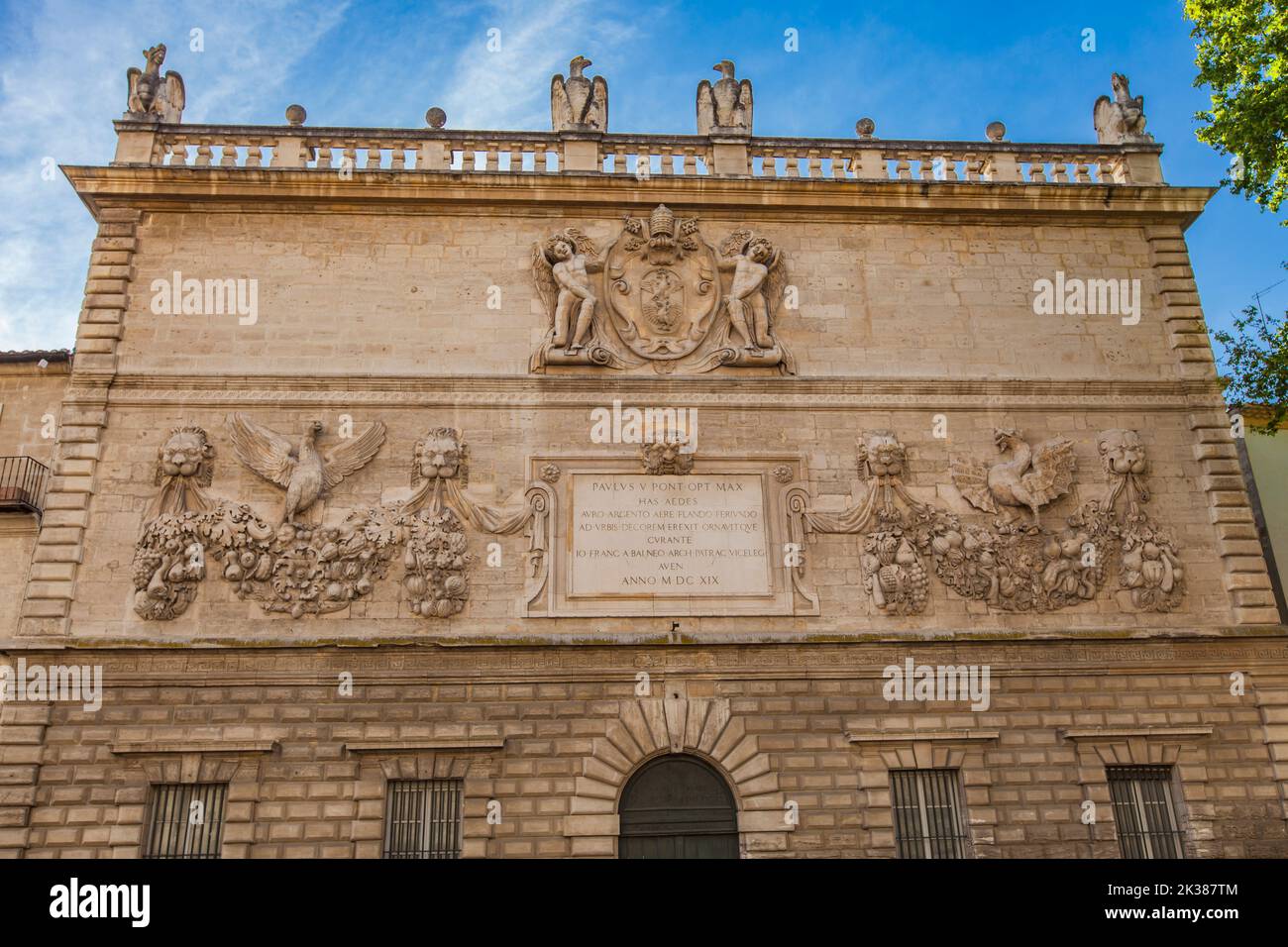 Facade of Hotel des Monnaies in Avignon, France, built in 1619 Stock Photo