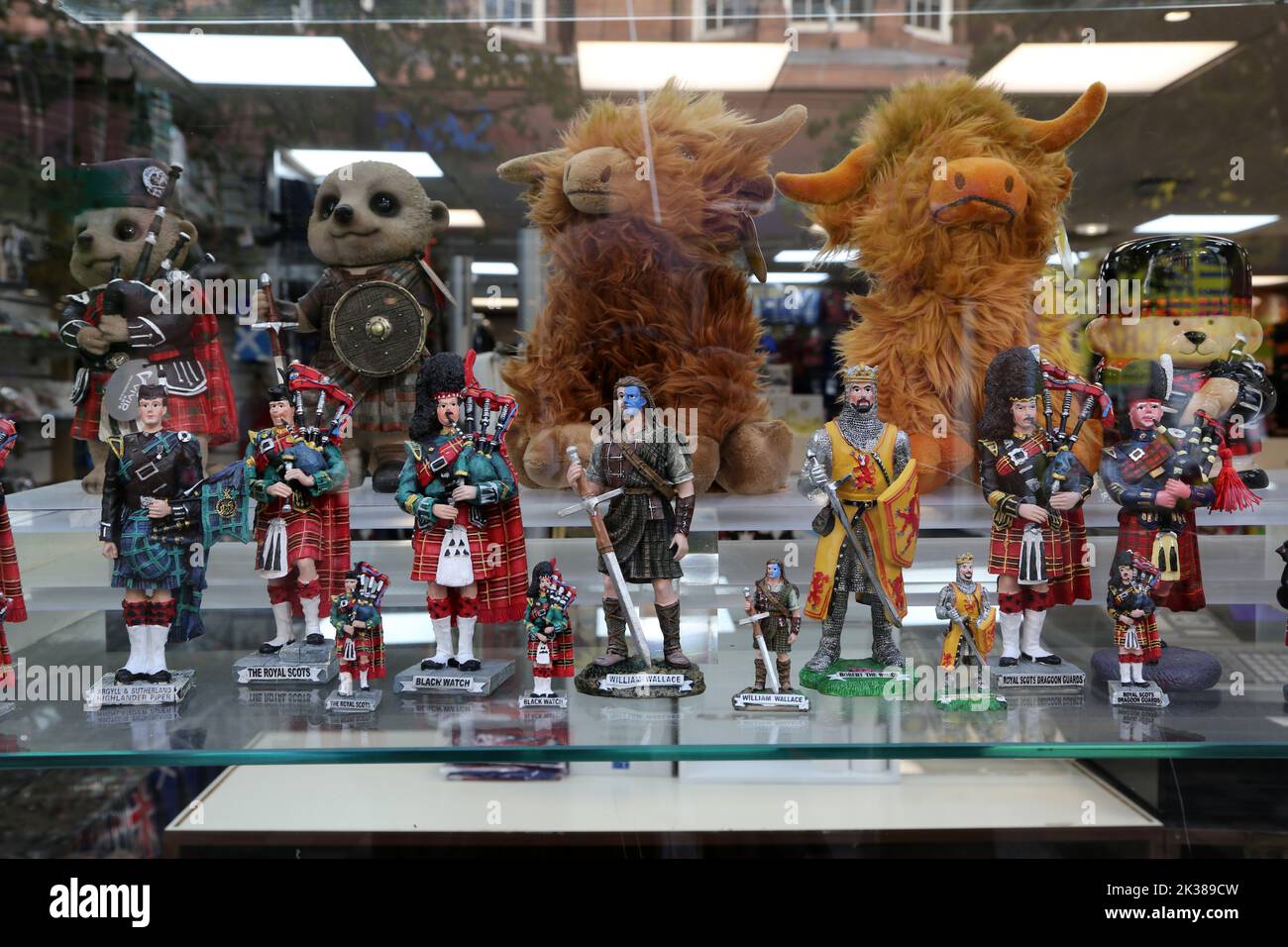 Gift shops on Buchanan Street, Glasgow, Scotland, UK. Scottish gifts in