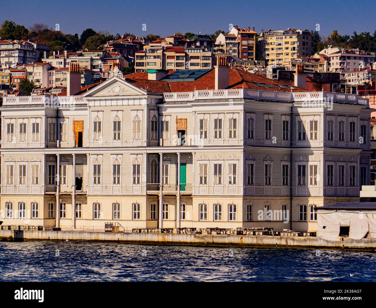 Hatice Sultan and Naime Sultan Yali at Bosphorus in Istanbul, Turkey. It was probably built in 1899 and renovated in 1984. Stock Photo