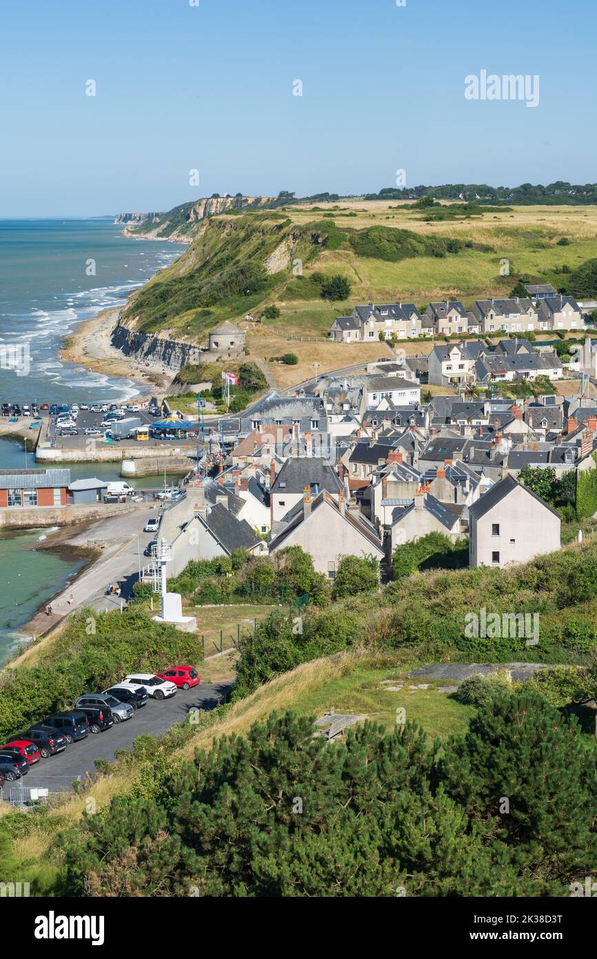 The town and harbour of Port-en-Bessin, Normandie, France Stock Photo