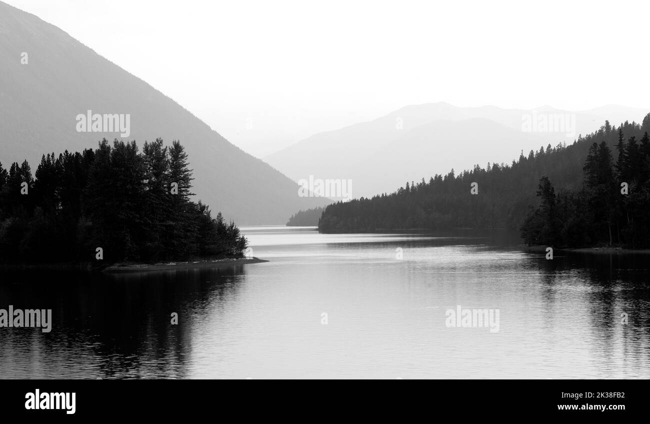 Chilko Lake in Black and White Stock Photo Alamy