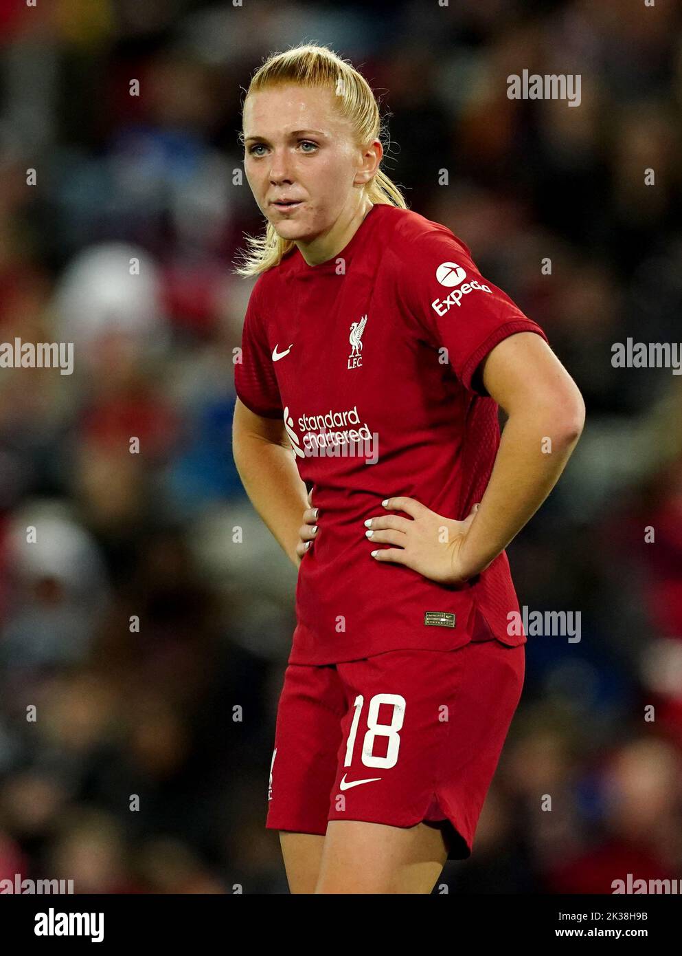 Liverpool's Ceri Holland during the Barclays Women's Super League match at Anfield, Liverpool. Picture date: Saturday September 24, 2022. Stock Photo