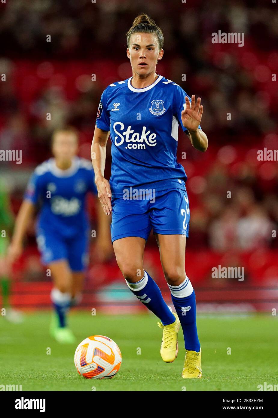 Everton’s Katrine Veje in action during the Barclays Women's Super League match at Anfield, Liverpool. Picture date: Saturday September 24, 2022. Stock Photo